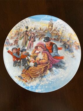 "A Winter Pastime" Limited Edition Holiday Decorative plate